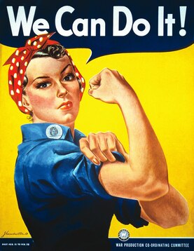 Rosie the Riveter poster in color.